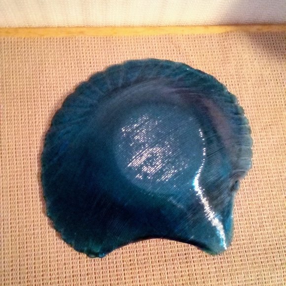 Vintage 1960's IVV Cobalt Blue Glass Bowl-Size: 10” in Diameter approximately - Picture 2 of 3